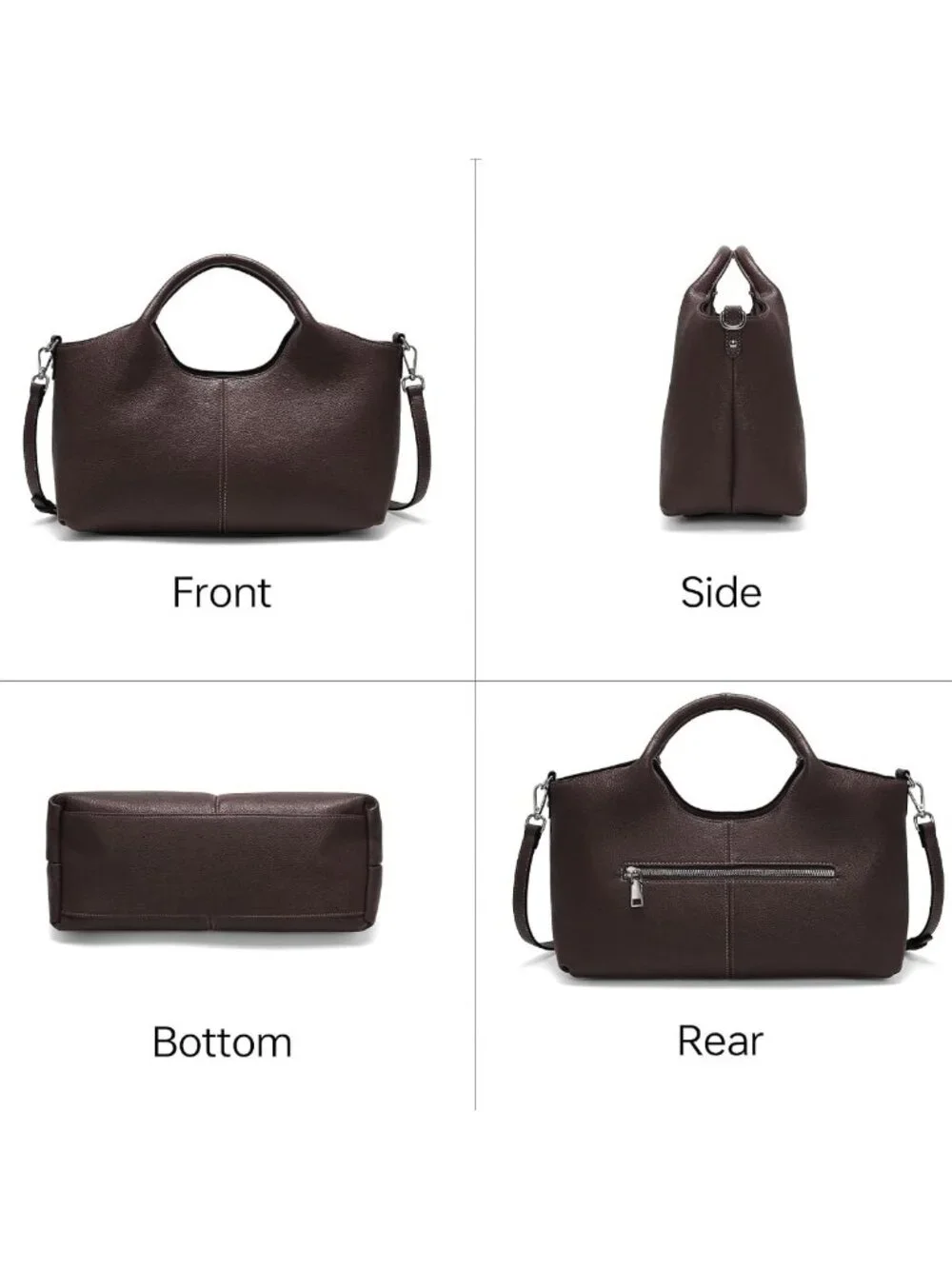 Chic Medium Vegan Leather Satchel Purse for Women - Stylish Crossbody Hobo Bag